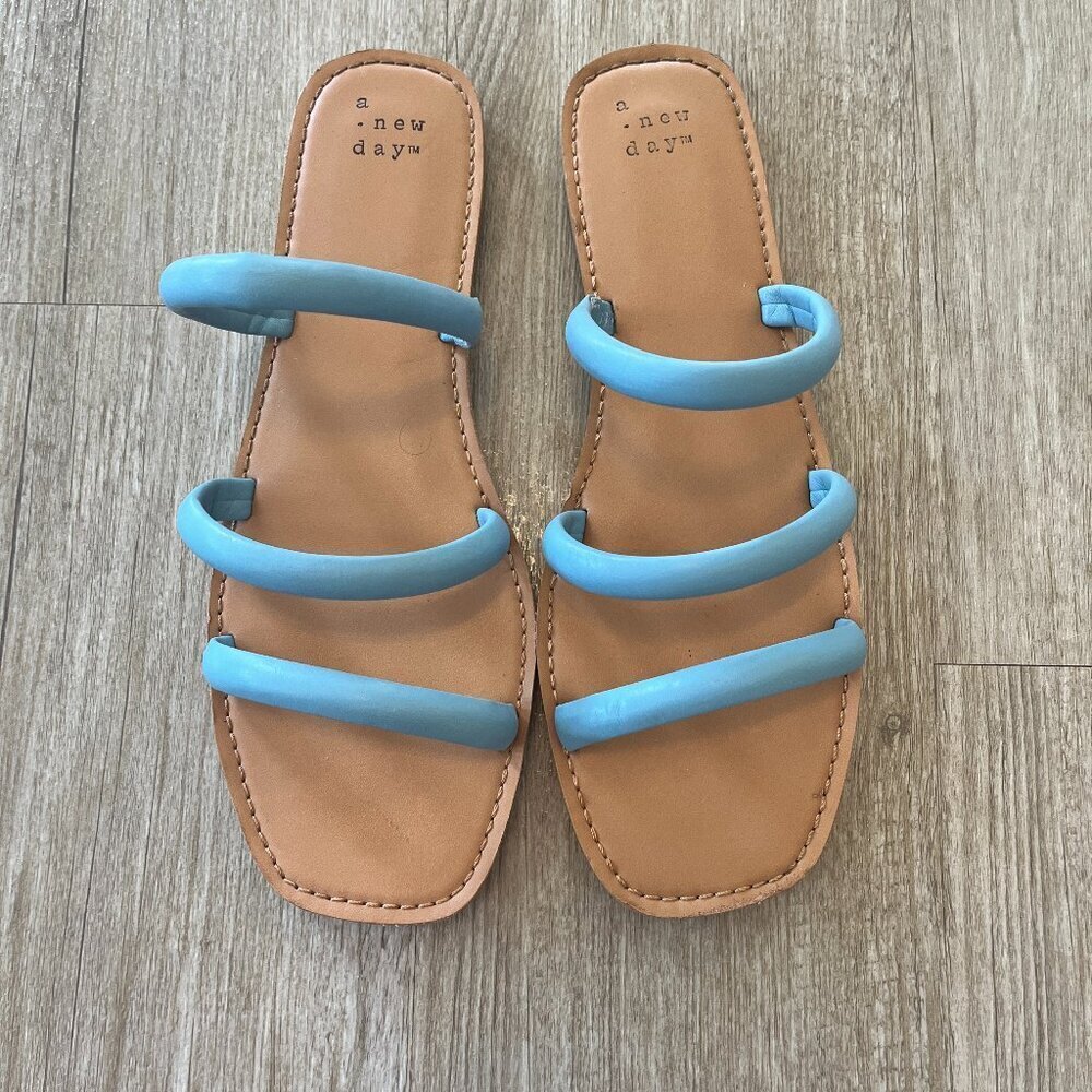 Womens a new day Blue Strappy Sandals - 9